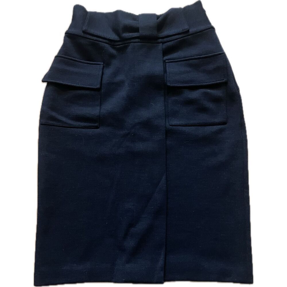 Classic Black Cargo Pocket Pencil Skirt